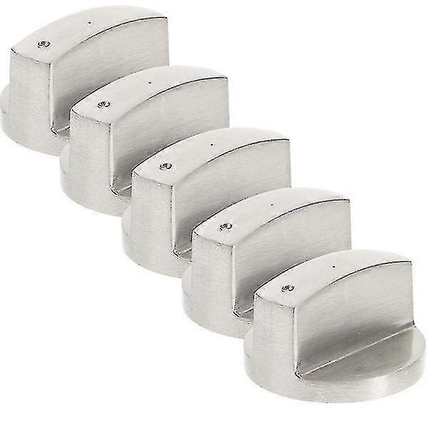 5pcs Stainless Steel Gas Stove Knob Cooktop Surface Burner Control Knobs Replacement