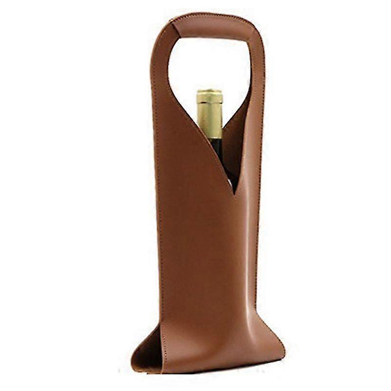 Läder Vinväska Vinflaskhållare Champagne Handväska Presentpåse till jul bröllop Resor Födelsedag C