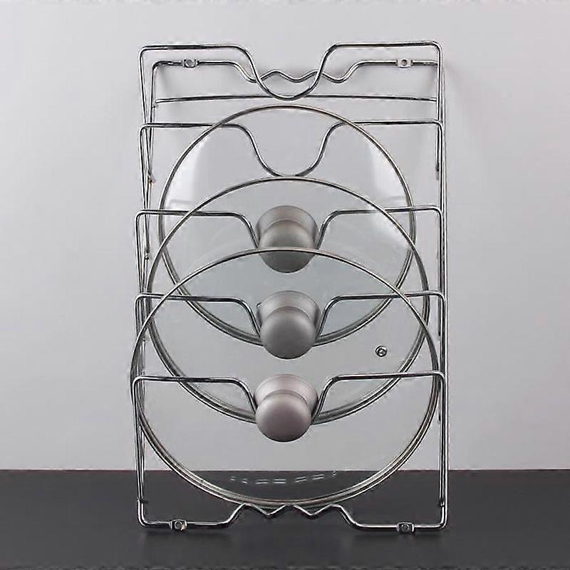 Kitchen AccessoriesKitchen Wall Hanging Pot Cover Holder Five-Piece Pot Lid Storage Rack