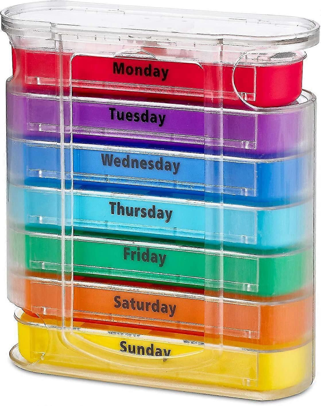 Weekly Pill Organizer, Four Times-a-day, 1 Dispenser With Staable Am/pm Compartments