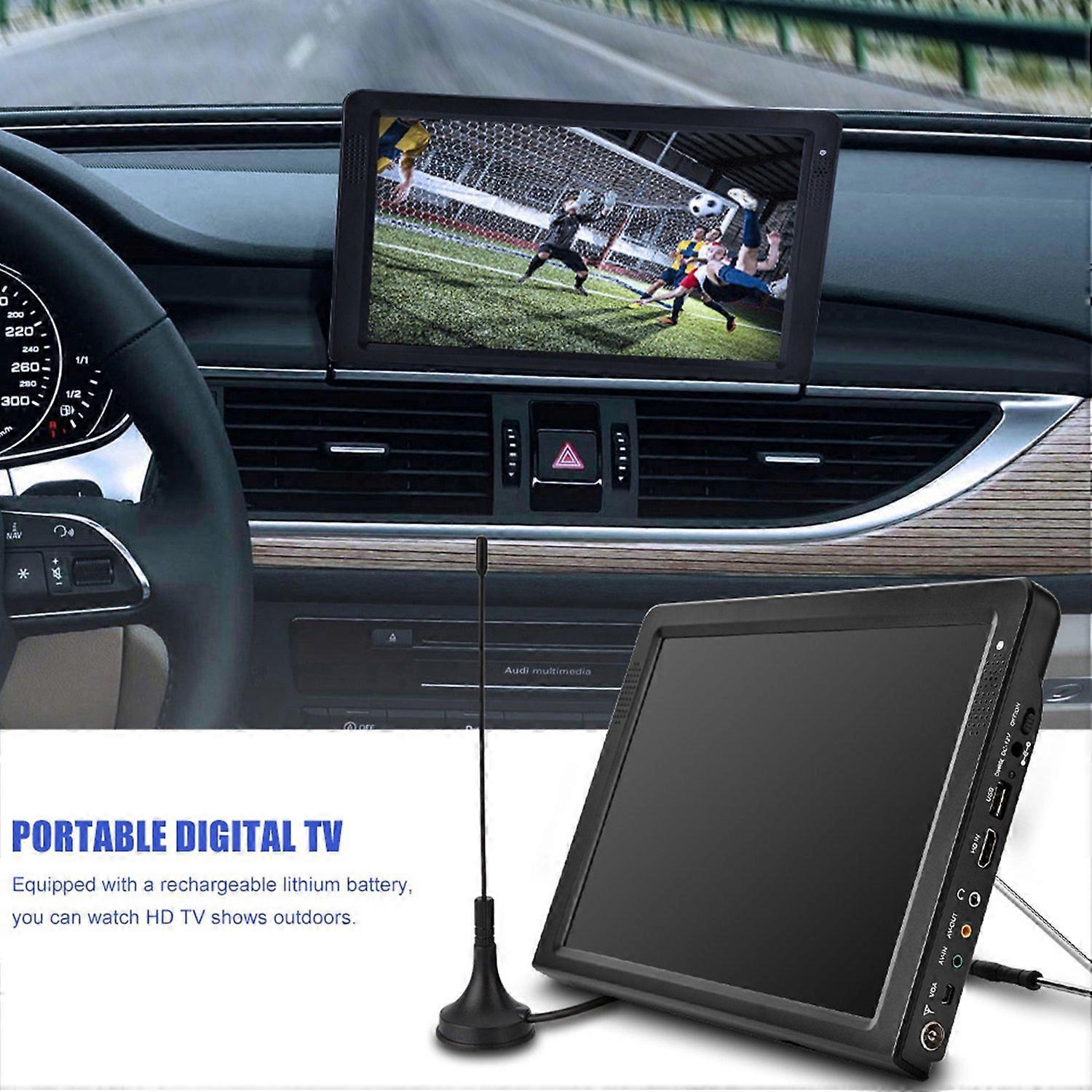 16:9 Portable TFTLED HD Digital Analog Color TV Television Player UK Plug 110240V (12")