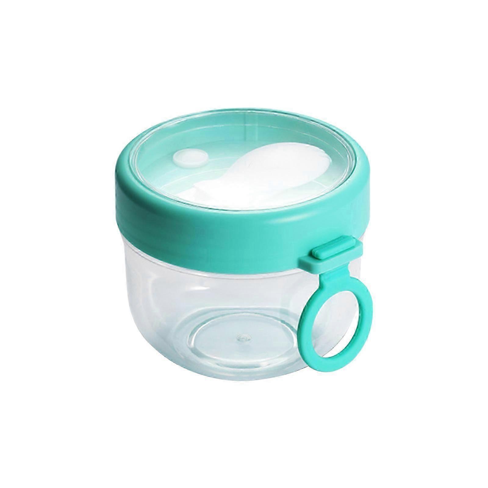 Overnight Oat Containers with Lids and Spoons - Portable Plastic Yogurt Jars- Leak-proof Large Capacity Dessert Cups for Yogurt Breakfast On T