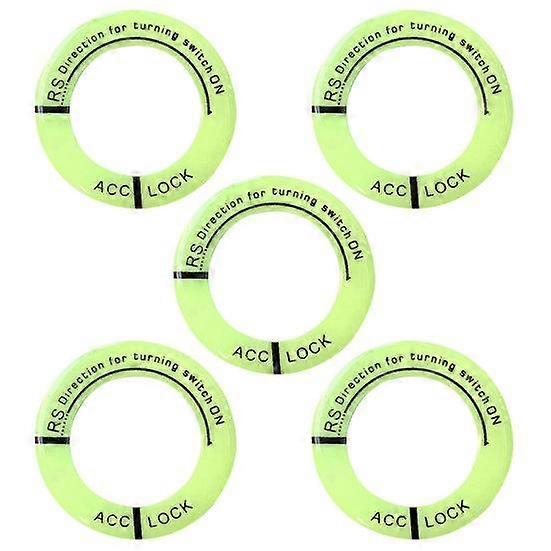 5Pcs Fluorescent Letters Cover Engine Ignition Lock Ring Keyhole Switch Sticker