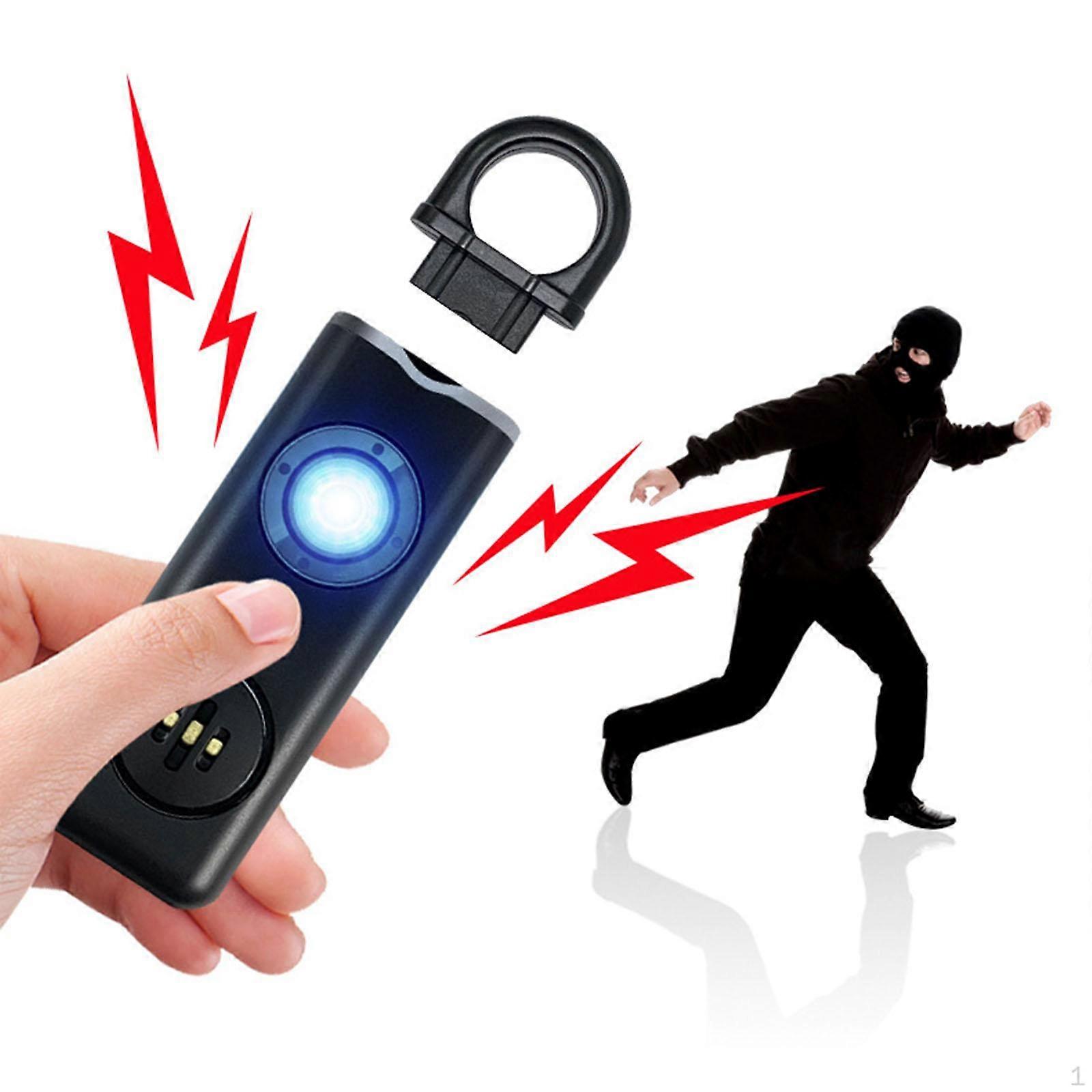 130dB Personal Alarm Emergency Portable USB Rechargeable Keychain LED Flashlight for