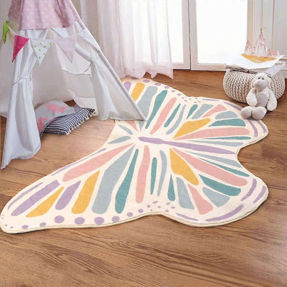 Colorful Soft Non-Slip Area Rug for Bedroom and Playroom, 4 x 5.3 Feet, Plush Material, Durable Design
