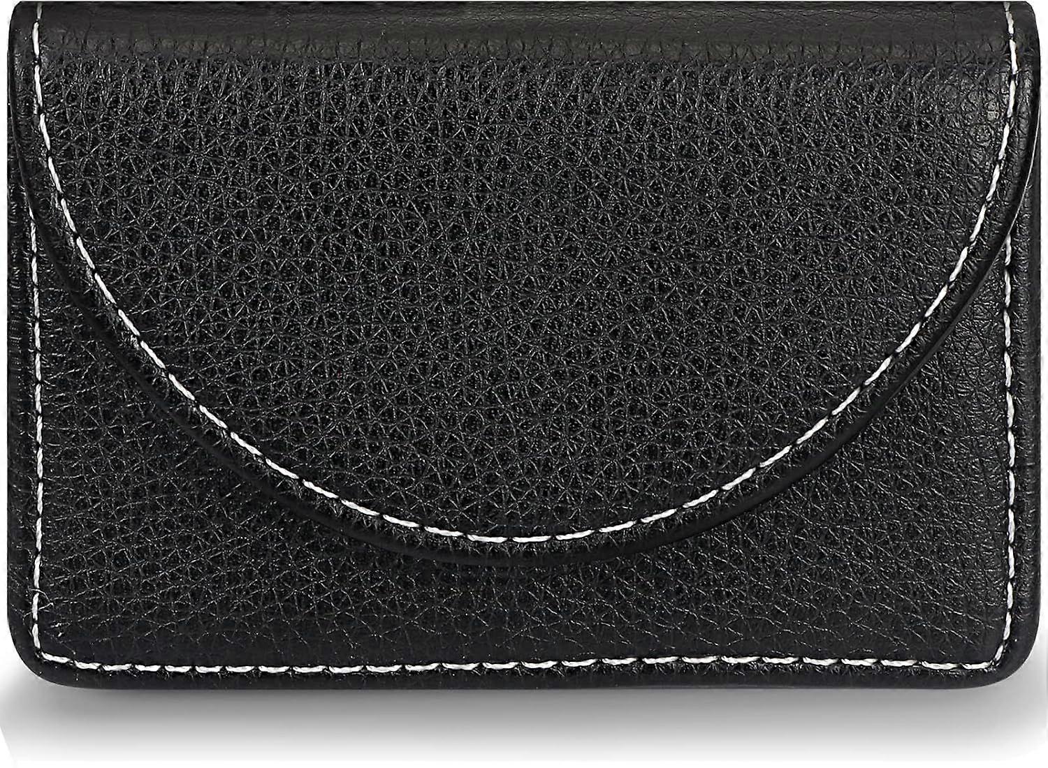 מחזיק כרטיס ביקור, בעבודת יד עור פרימיום שם העסק נרתיק כרטיס מחזיק כרטיס אוניברסלי עם סגירה מגנטית (החזק 20 תמונות של כרטיסים) Co בצורת U