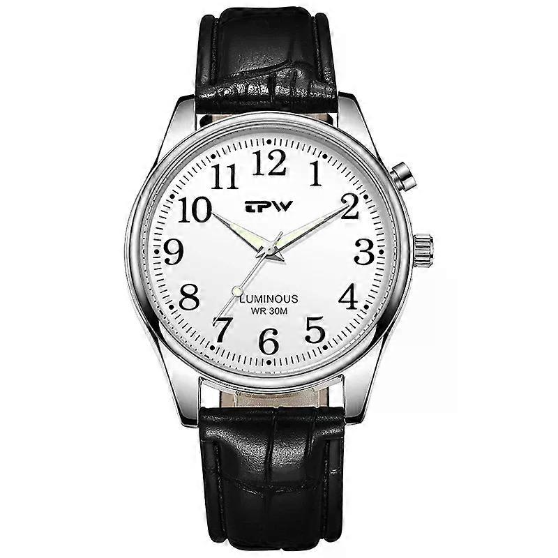 Light Up Watch Dial Full Luminous Face 40Mm Easy Reader Stainless Steel Strap 3Atm