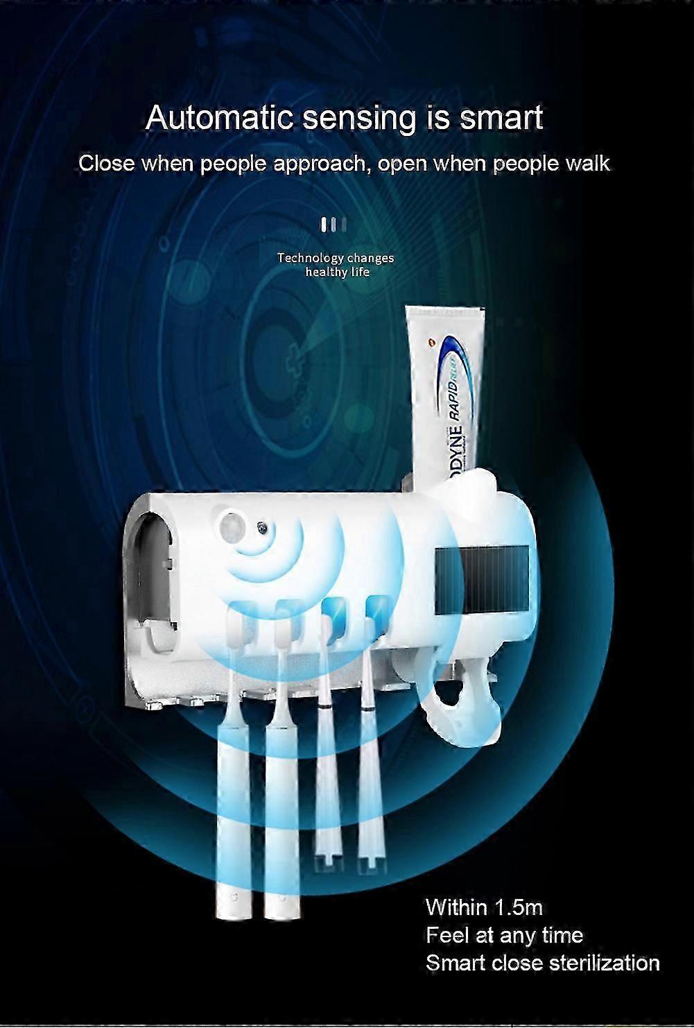UV Light Sterilizer Toothbrush Holder Cleaner & Automatic Toothpaste Dispenser& towel Sterilizer