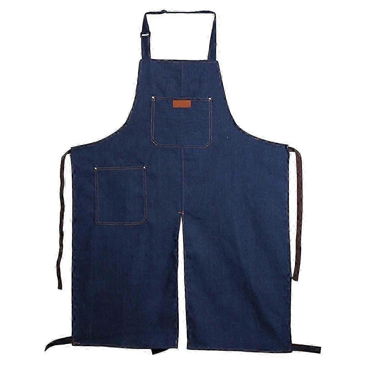 Adjustable Split Leg Pottery Apron with Pocket DIY Ceramic Sculpture Mud-Retaining Overalls