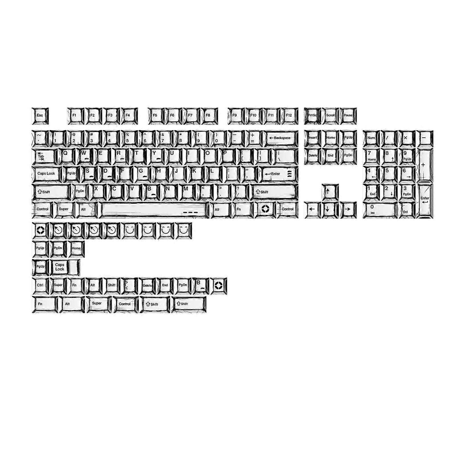 Ergonomic 136Key PBT Keycaps With SemiTransparent Designs For Backlits Mechanical Keyboards Vibrantly Visual Appeal