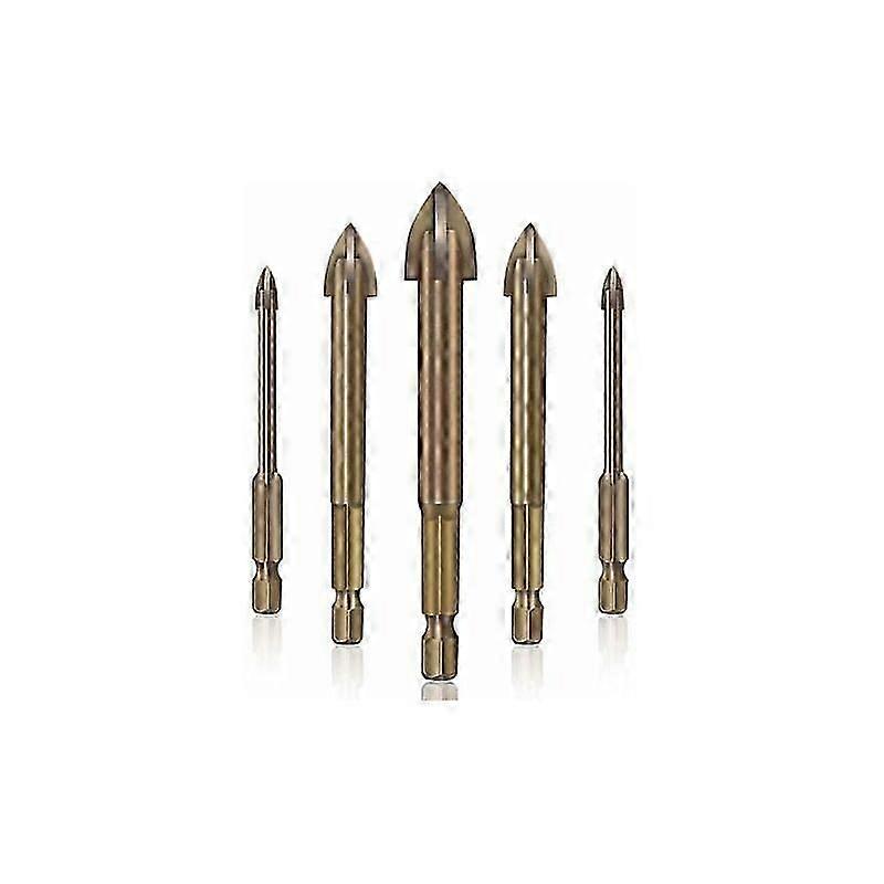 Ceramic Glass Tile Drill Bits, Efficient Universal Drilling Tools, Multi-Function Carbide Phillips Drill Bits, 5 Tile Drill Bits, Glass Tile Concrete