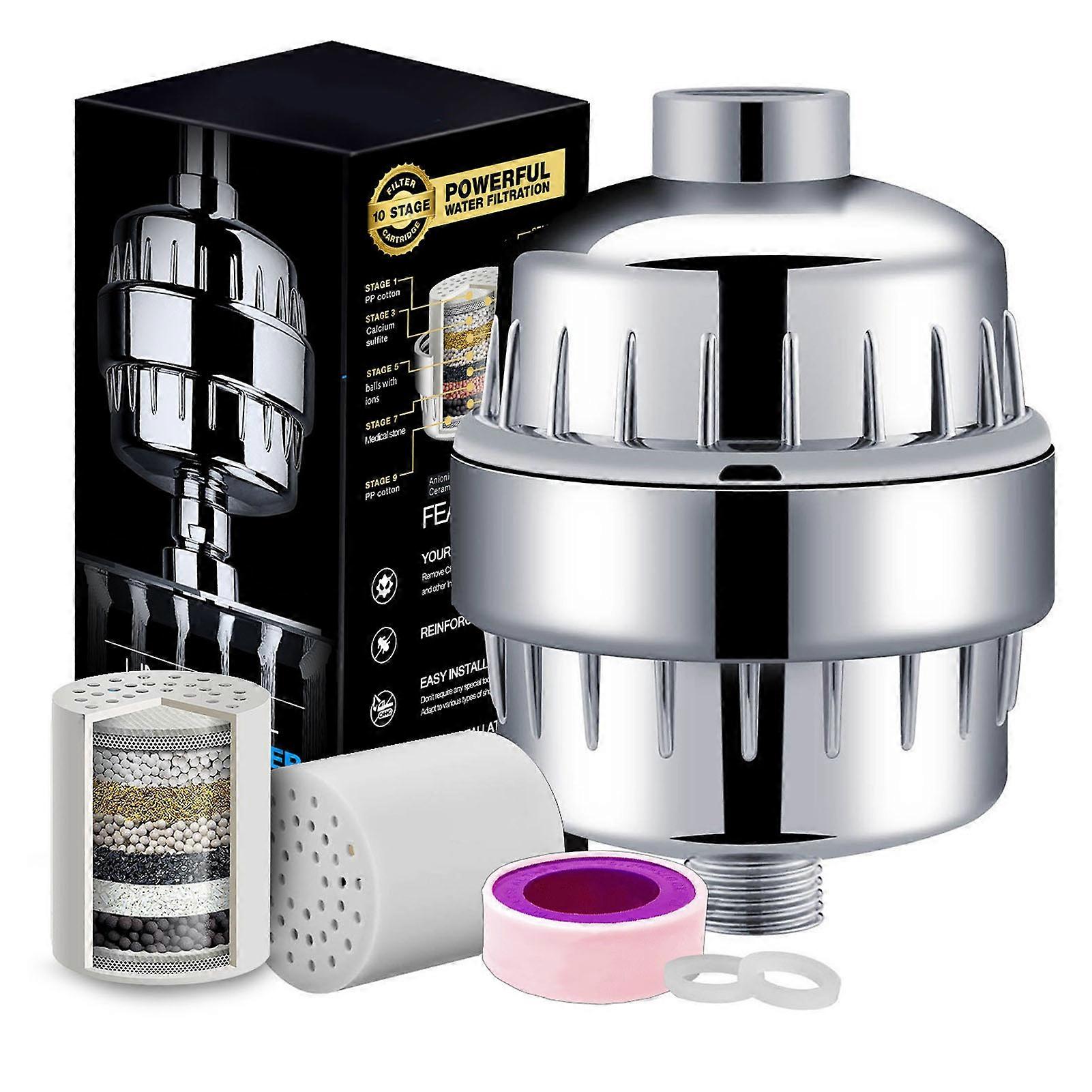 Beneficial Minerals Shower Filter, Easy Installation Activated Carbon Filter For Hard Water, Reduces Dandruff And Eczema, Skin Improvement With Long