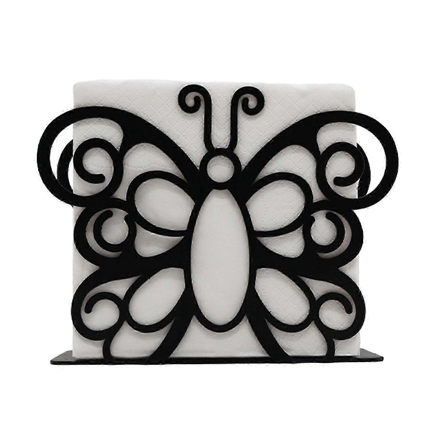 Creative Napkin Rack Holder Solid Base One-Piece Design Exquisite Pattern Tissue Dispenser Storage