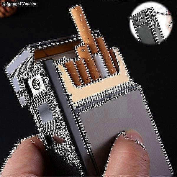 2022 New Cigarette Case Lighter With Flameless Detachable Electronic Lighter Windproof Flashlight Lighter (standard And Upgrade) High Quality