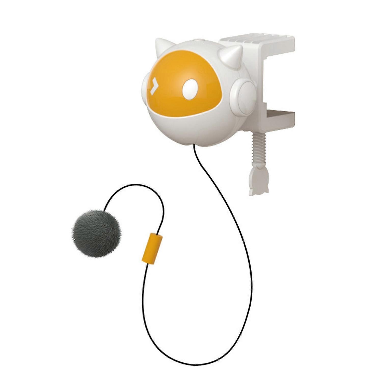 Door Hanging Fluffy Cat Ball Toy Electronic Self Play Pet Ball Automatic Lifting Fur Ball String Toy