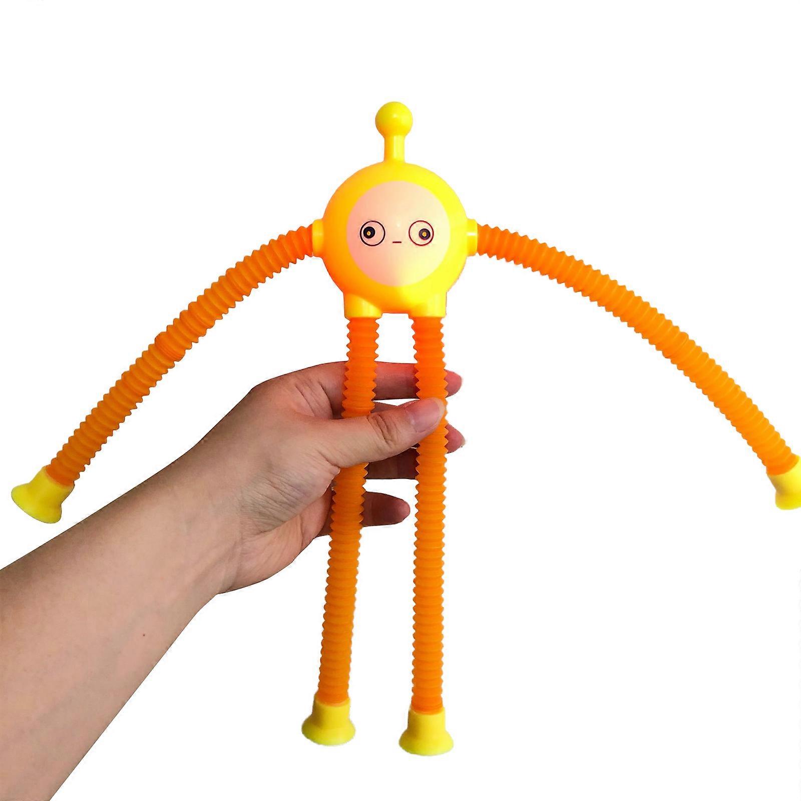 Pull & Stretch Telescopic Tube Fidgets Tube Toy for Kids Free Bend Anxiety Reduce Finger Toy for Autisms ADD Decompress Yellow