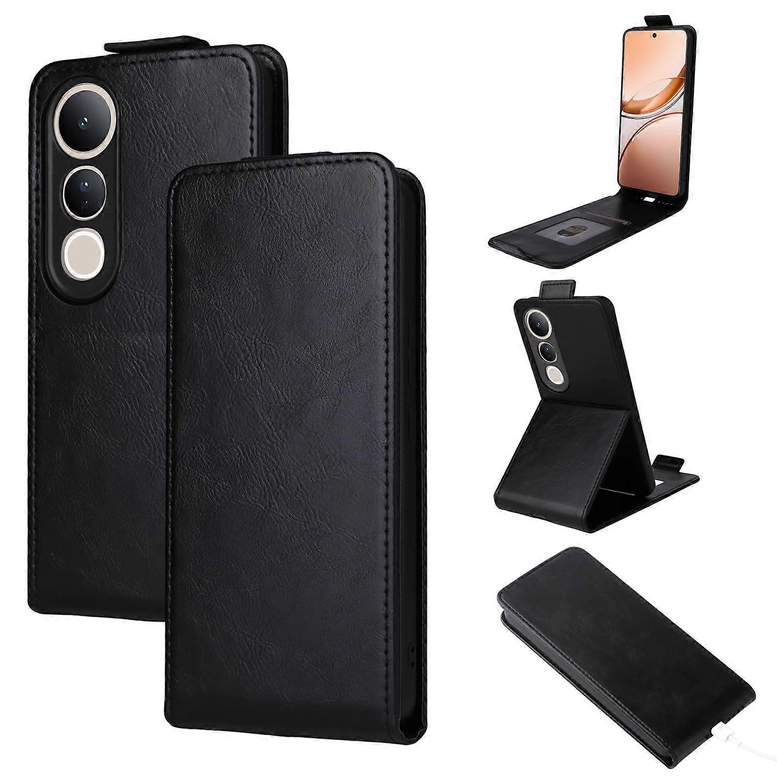 Husă magnetică din piele verticală cu cataramă