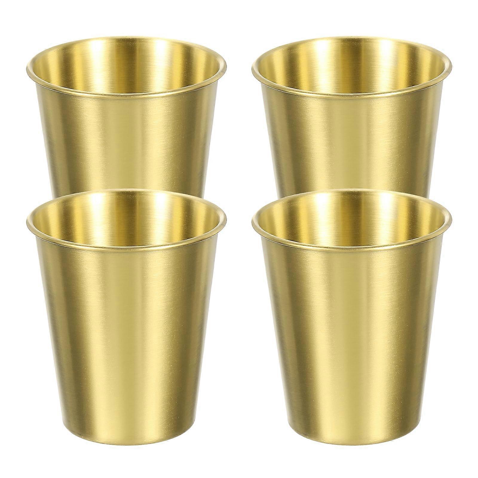 4 Pc Stainless Steel Cup Set 10.14oz/300ml for Bar and Restaurant Use, Durable Drinkware, Commercial Grade