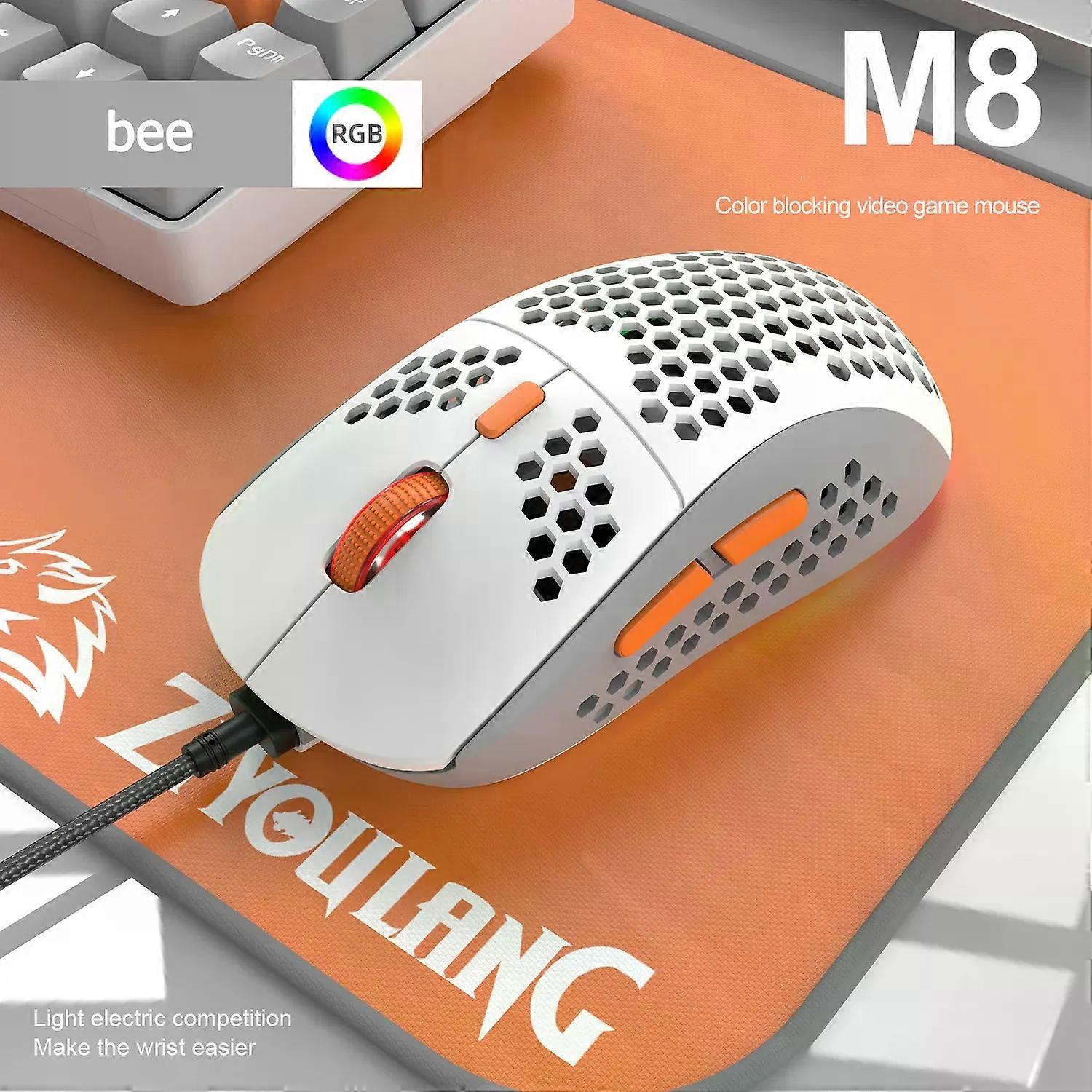 UTHAI M8 Ergonomic Gaming Mouse Cool Hollow Out Modeling Wired Mouse RGB Lighting Lightweight Mouse Color Matching Design
