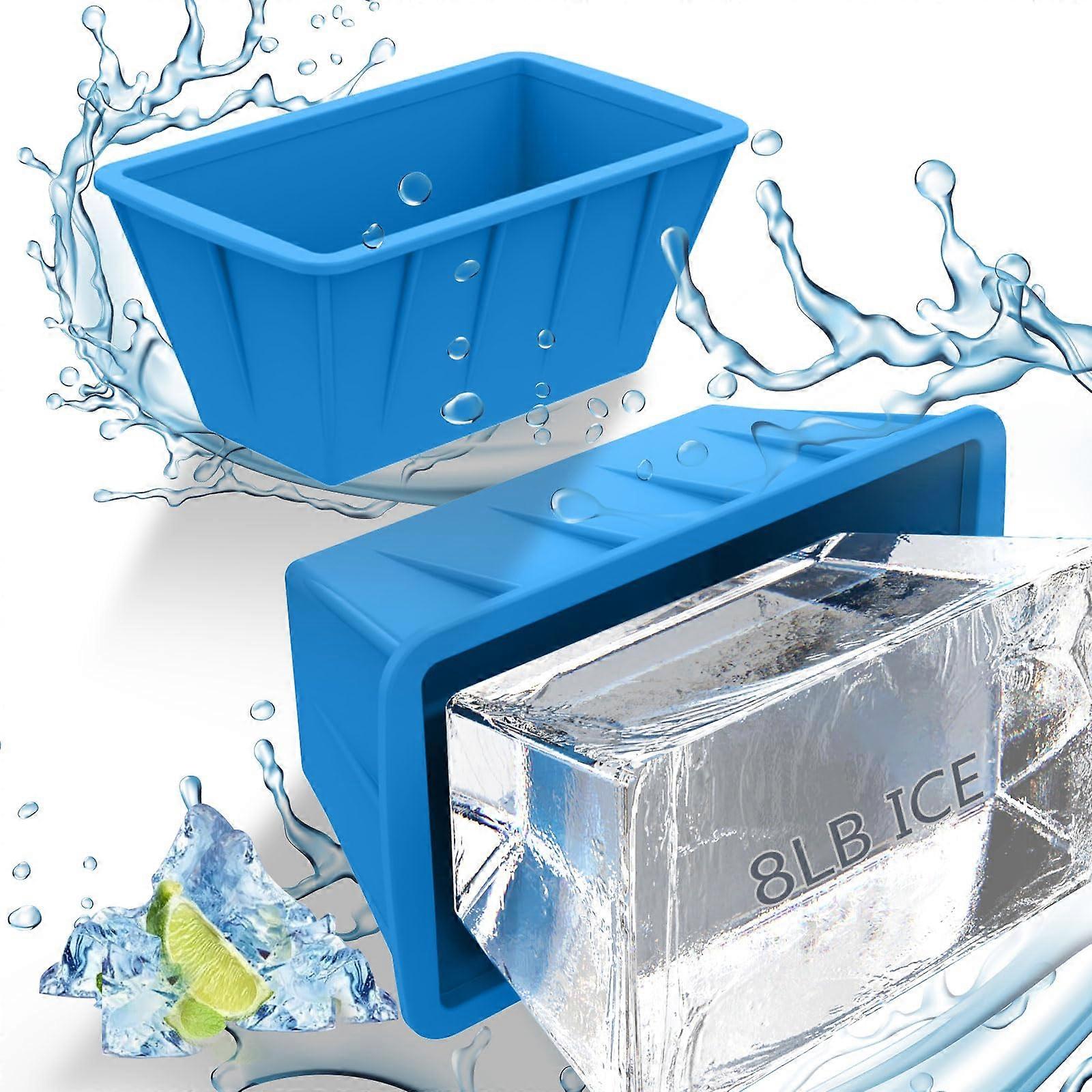 Extra Large Ice Cube Molds 2 Pack 16LB Silicone Trays for Cold Plunge Tub, Reusable Ice Block Molds for Home Use