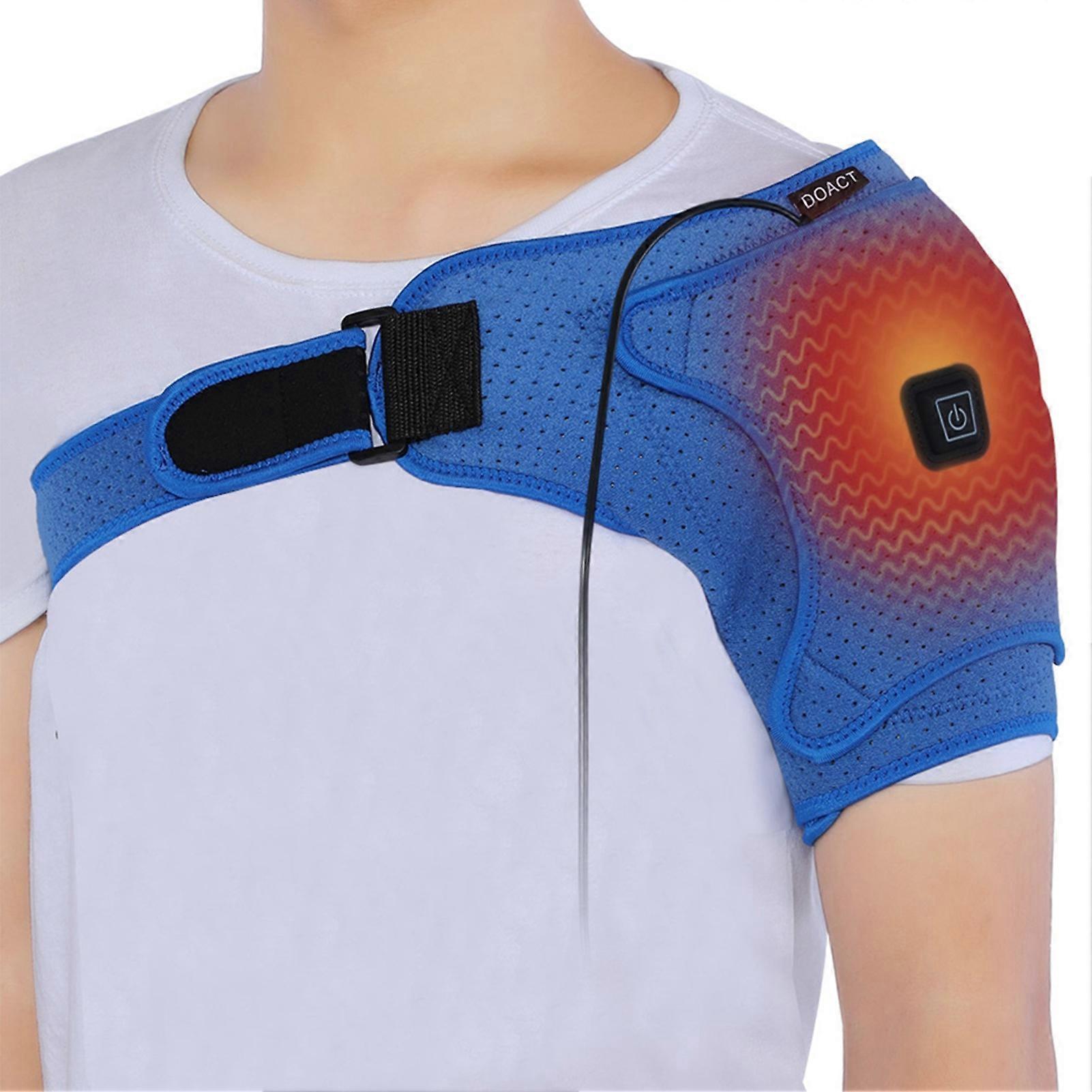 Heated Shoulder Support Brace USB Electric Plug in Adjustable Heating Shoulder Pad Wrap
