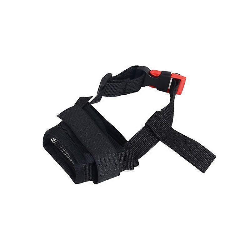 S-Black Dog Muzzles Soft Breathable Nylon Fabric with Adjustable Buckle Anti Bark Anti Bite Muzzle, for Small, Medium and Large Dogs