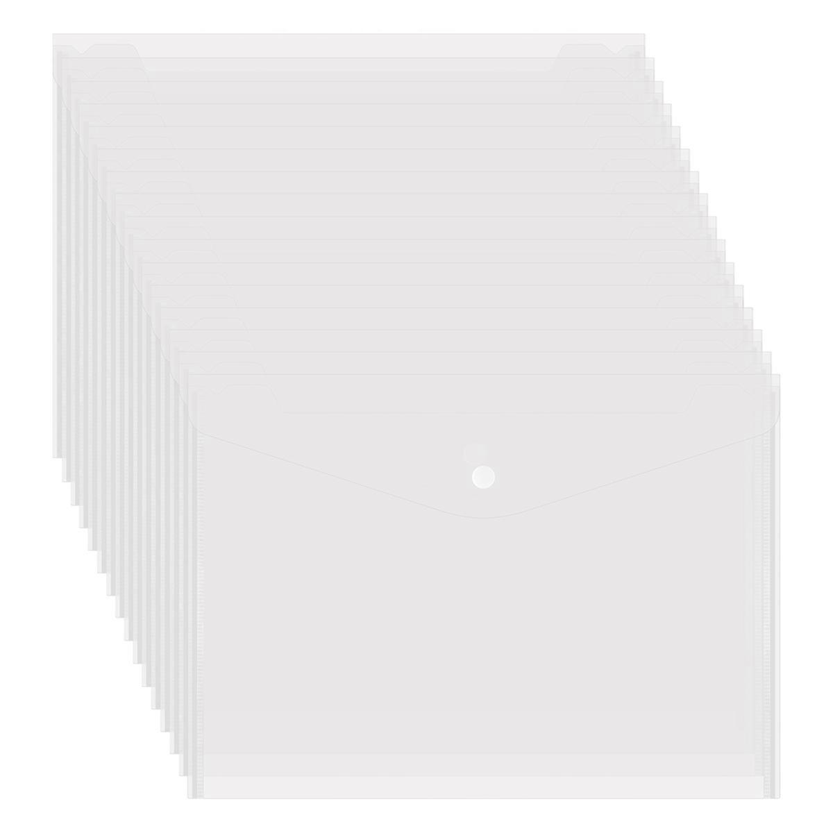 100PCS A4 Folder Bag Transparent Plastic Water Resistant File Holder