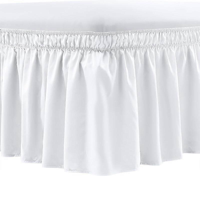 Bed Skirt King Size Wrap Around Bed Skirt Elastic Dust Ruffle 15 Inch Depth