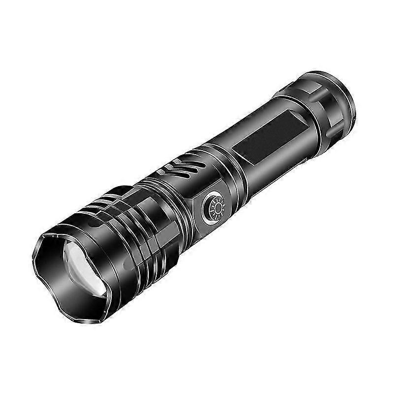 Super Bright LED Flashlight, Powerful USB Rechargeable Tactical Torch Light, Zoomable 5 Modes Waterproof