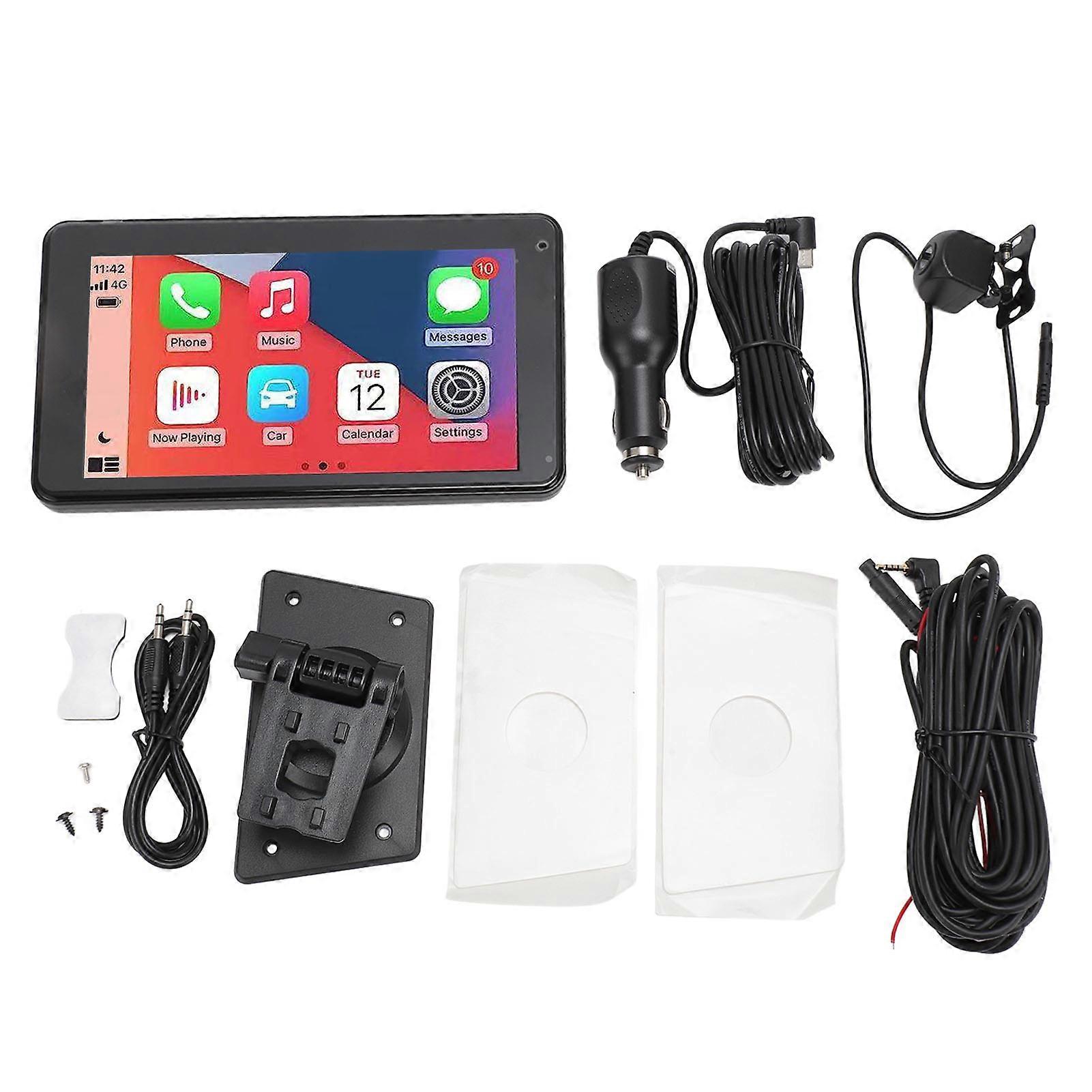 Portable Car Stereo with Reversing Camera 7in IPS Touchscreen for Android Auto CarPlay Mirror Link Bluetooth Navigation FM