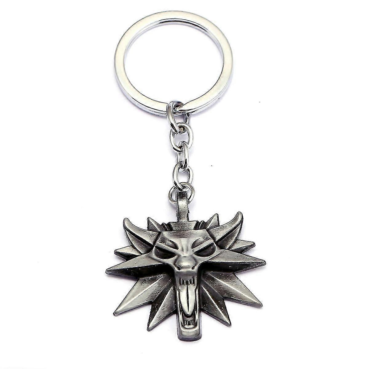Witchers Wolf Head Anime Key Chain Key Ring Bag Pendant Keyring Christmas Gift