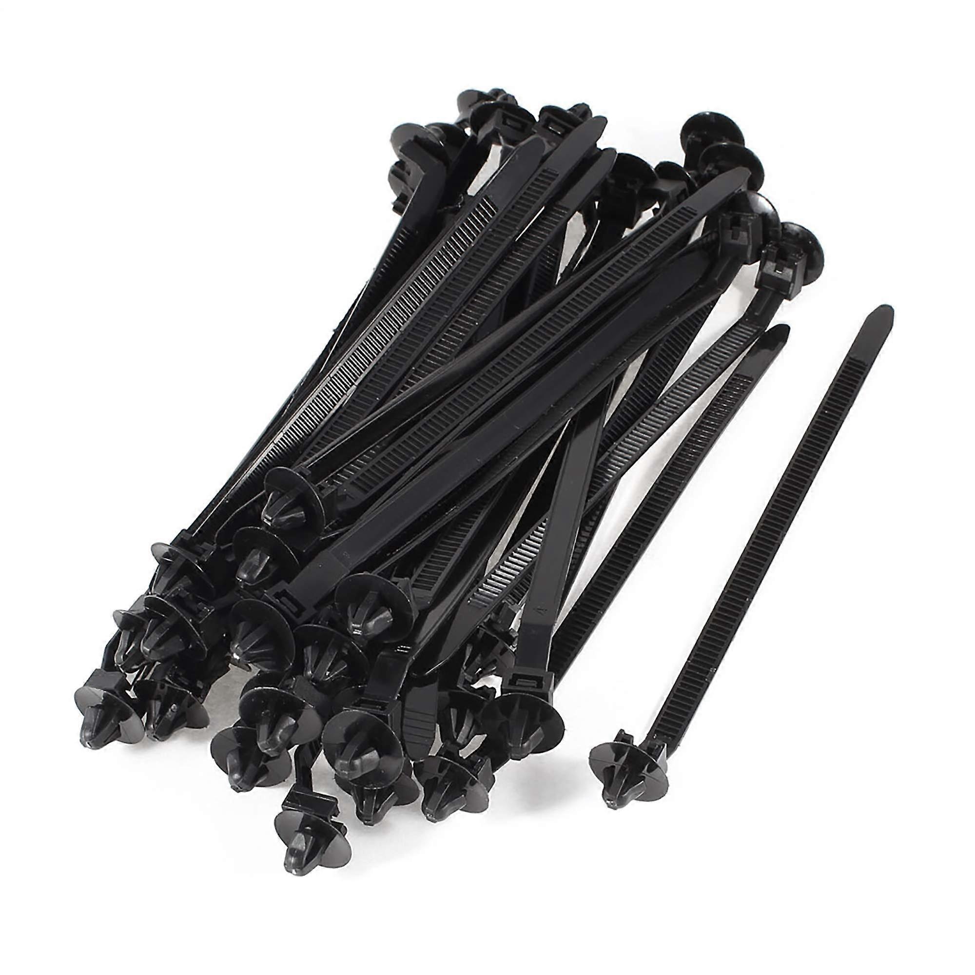 Nylon Umbrella Wing Push Mount Cable Tie 167mm x 6.5mm, 40 Pcs, Black