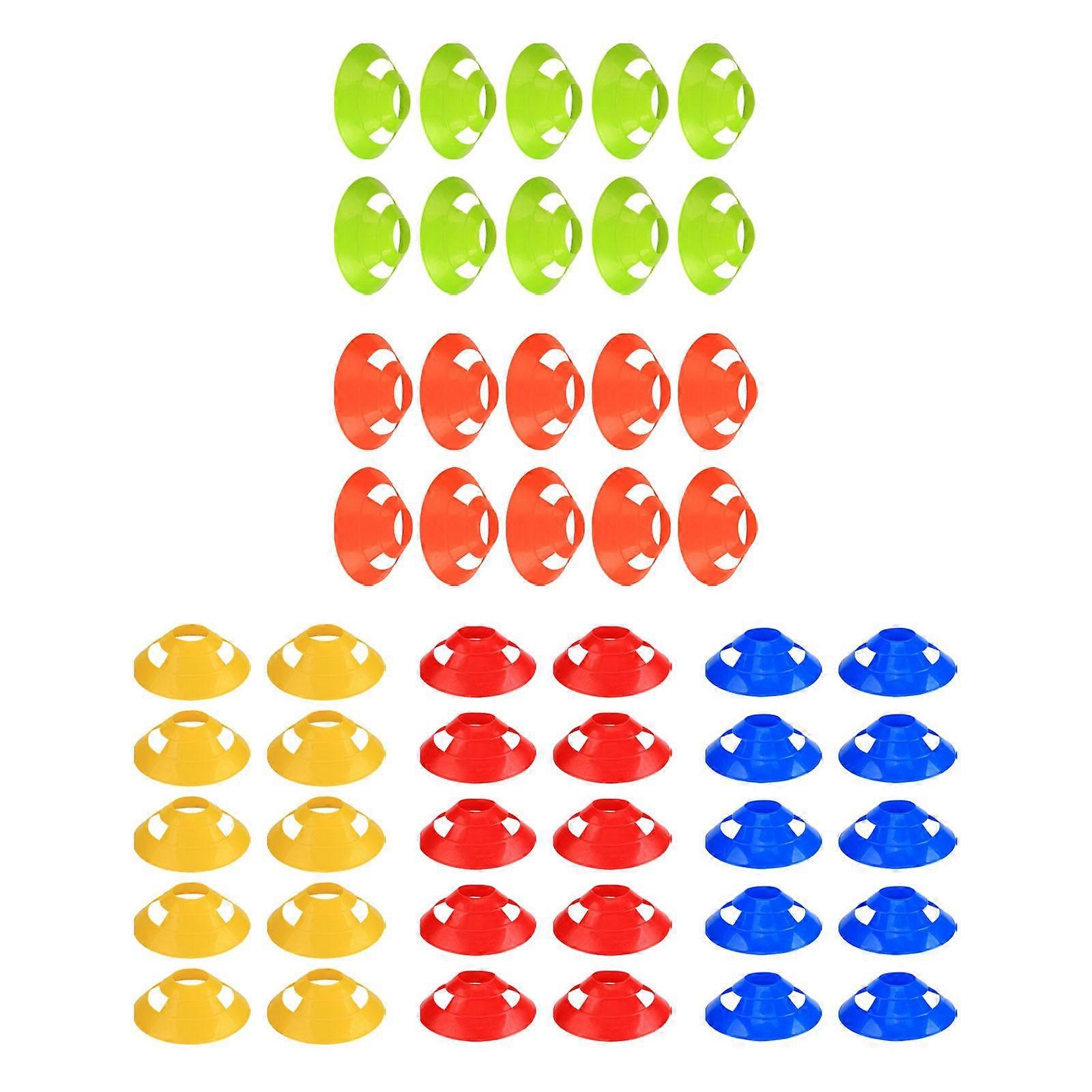 50ピースサッカーディスクコーントレイ供給19cm径バスケットボールクロストレーニング