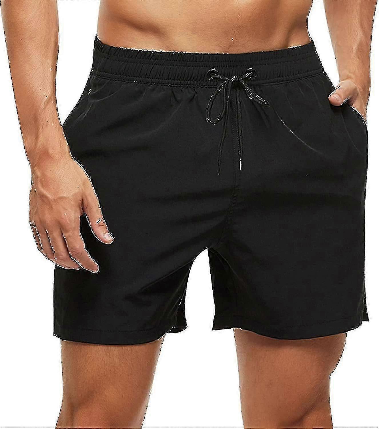 Herr Badshorts med blixtlåsfickor Trunks Sommarbadkläder Snabbtorkande Zhexin