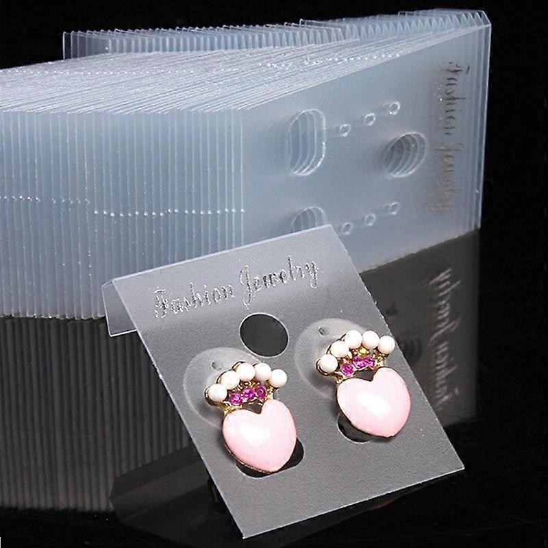 100X Clear Professional Type Plastic Earring Ear Studs Holder Display Hang Cards