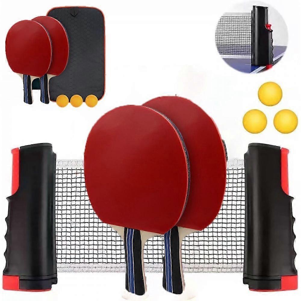 Table tennis racket-high-end long racket + table tennis net-black