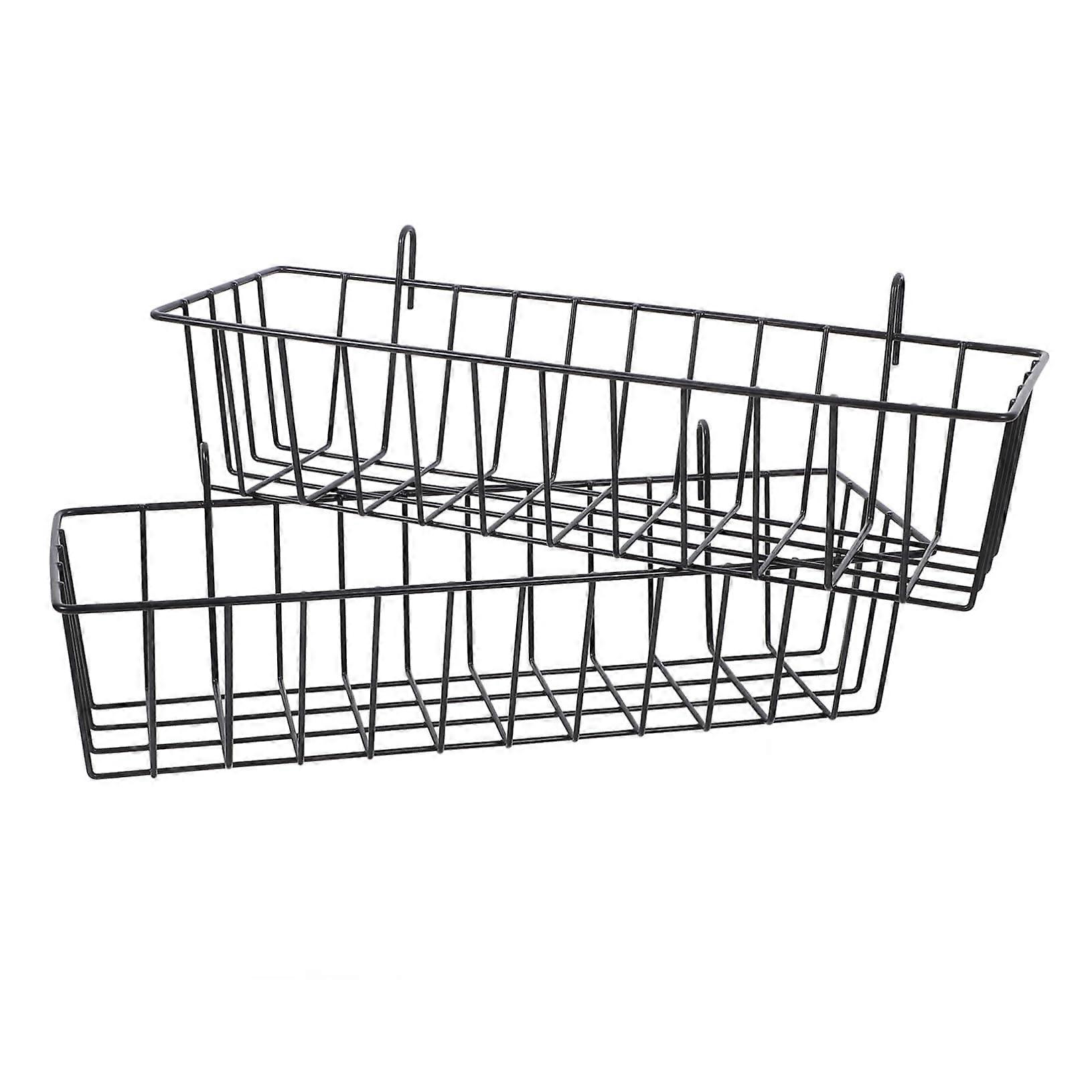 Iron Metal Grid Wall Baskets 2pcs Wire Hanging Baskets for Rv Home Storage