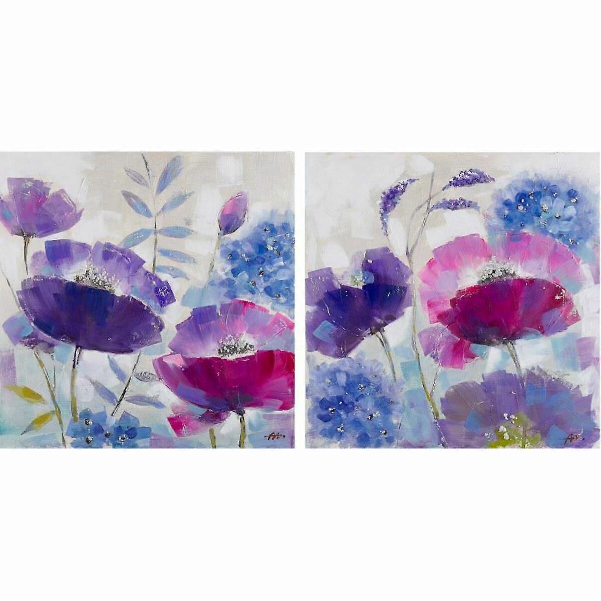 Canvas DKD Home Decor Pinewood Canvas 80 x 3,5 x 80 cm
