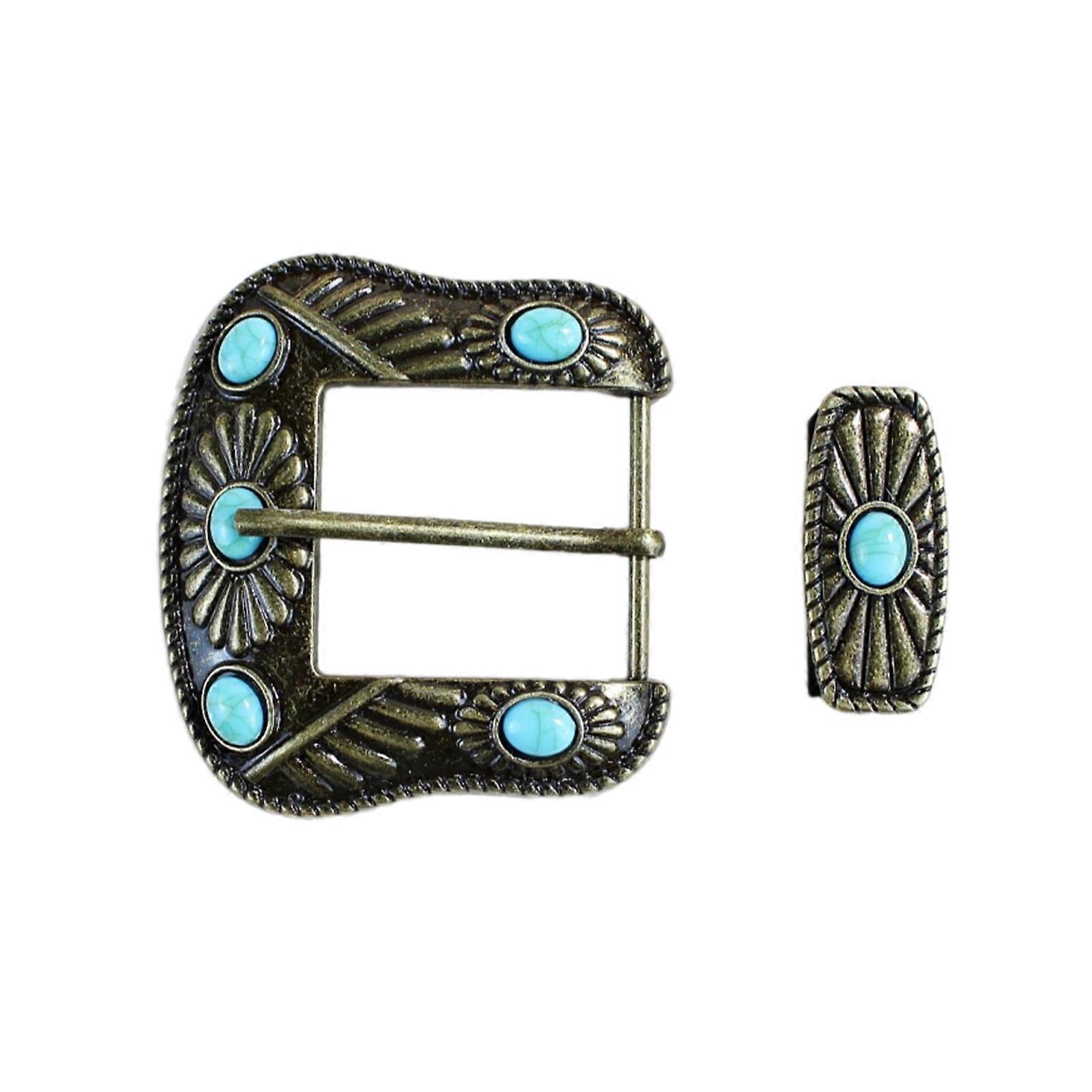 Ethnic Carved Pattern Belt Buckle for 1.5inch Width Pin Buckle Waist Belt Western Belt Buckle with Rings Belt Accessory