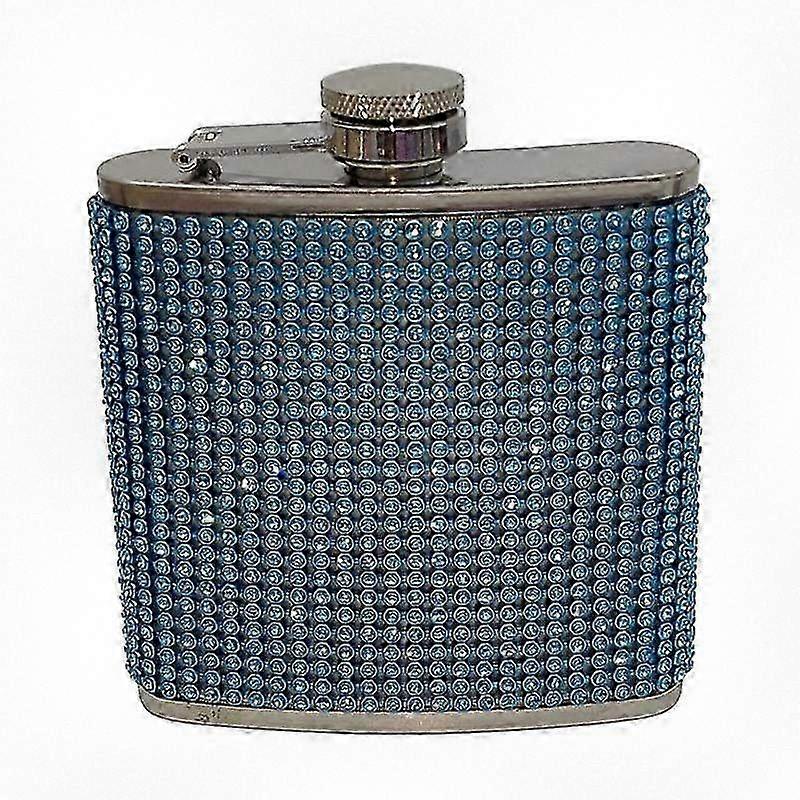 180ml Rhinestone Studded Hip Flask Leak-proof 304 Stainless Steel Reusable Anti-drop Wine Flask Suitable for Home Use