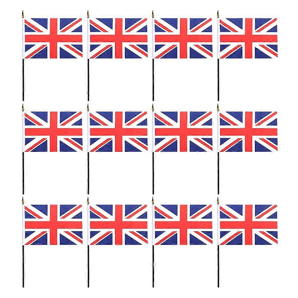 50Pcs Handheld Union Jack Flags Polyester UK Flags Wear-resistant British Flags