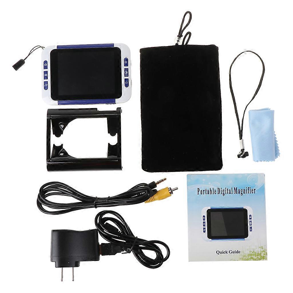 Handheld 3.5 inch Digital Magnifier Electronic Reading Aid with Foldable Handle 2-32X Times Zoom Support AV Output to TV  Multicolor Other