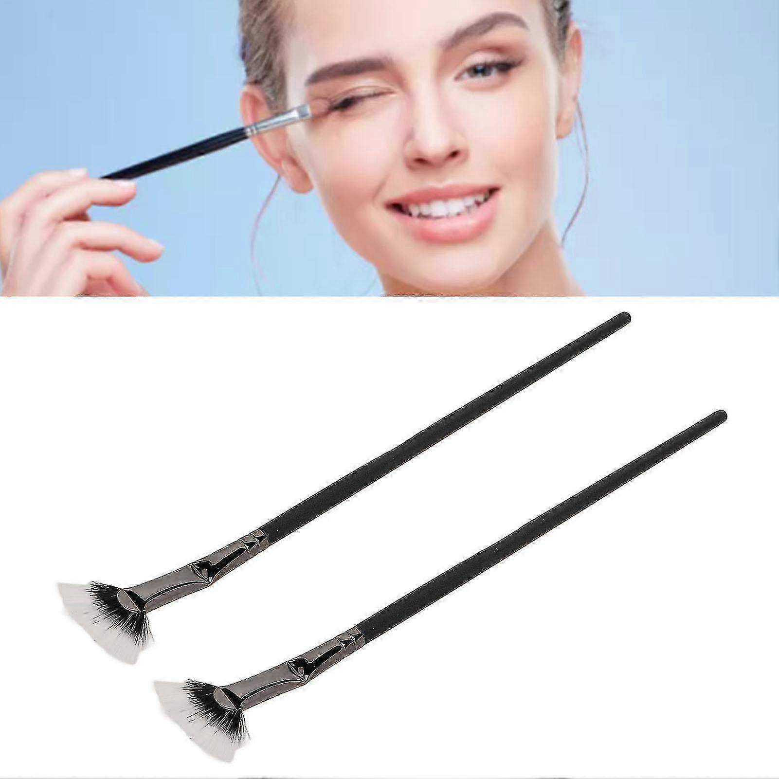 2025 2pcs Mascara Fan Bent Brush Double Layer Prevent Clumping Enhance Lower Lashes Fan Mascara Application Brushes