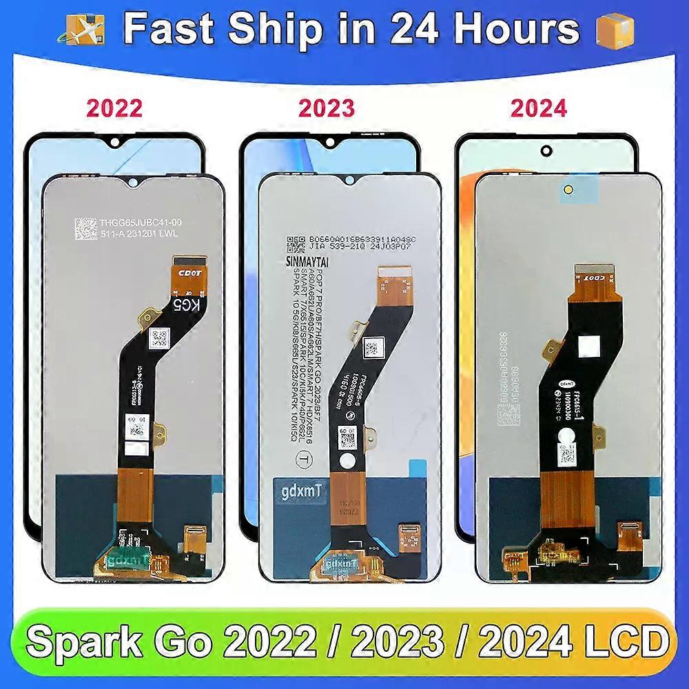 For Tecno Spark Go 2024 BG6 For Tecno Spark Go 2022 2023 KG5 BF7n LCD Display Touch Screen Digitizer Assembly Replacement
