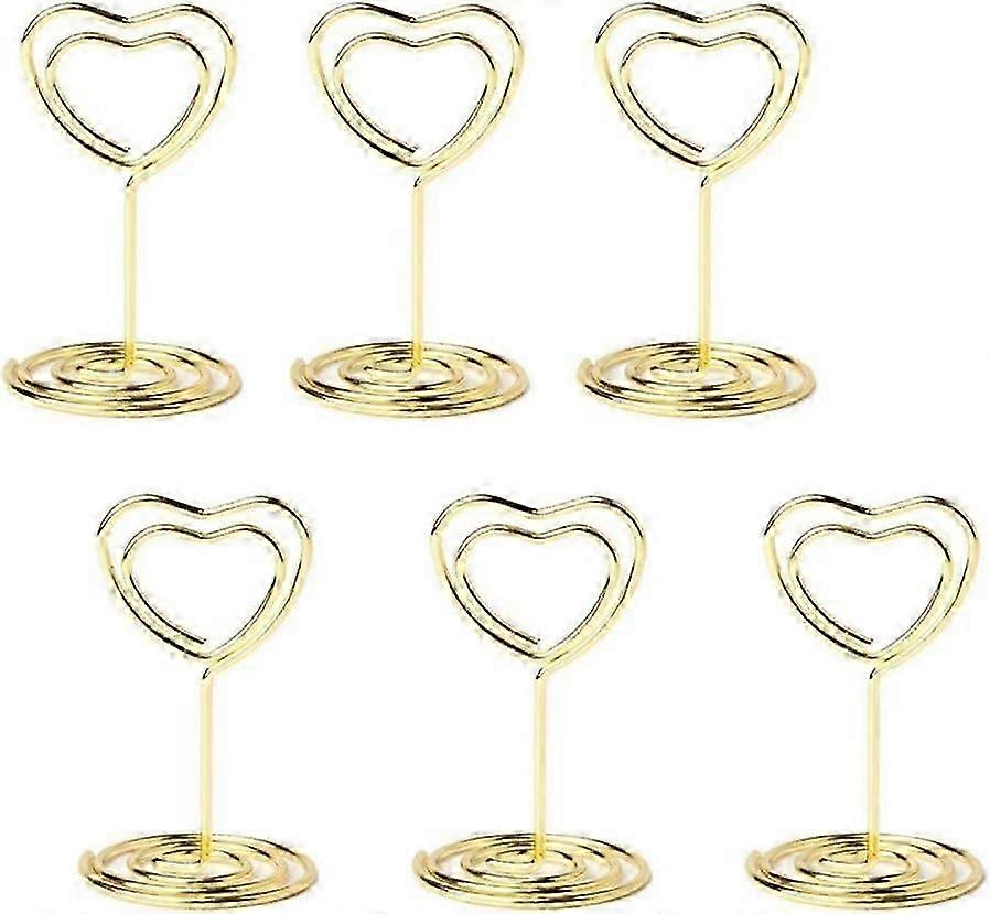 20 PCS Mini Place Card Holder Table Number Standing Table Card Holder Wire Dining Table Picture Photo Holder with Heart Shape Menu Memo Hold