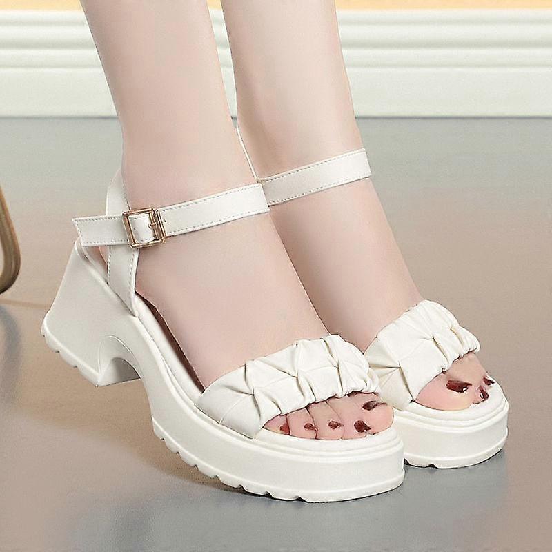 New Fairy Style Casual All-Matching Chunky Heel Small Height Increasing Women's Platform Sandals