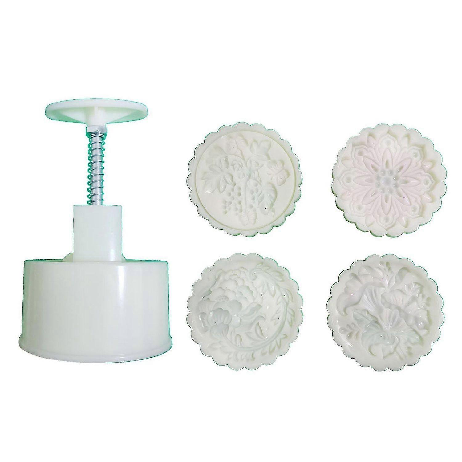 200G Plastic Mooncake Mold Grape Tulip Shape 3D DIY Mooncake Stamp Mold