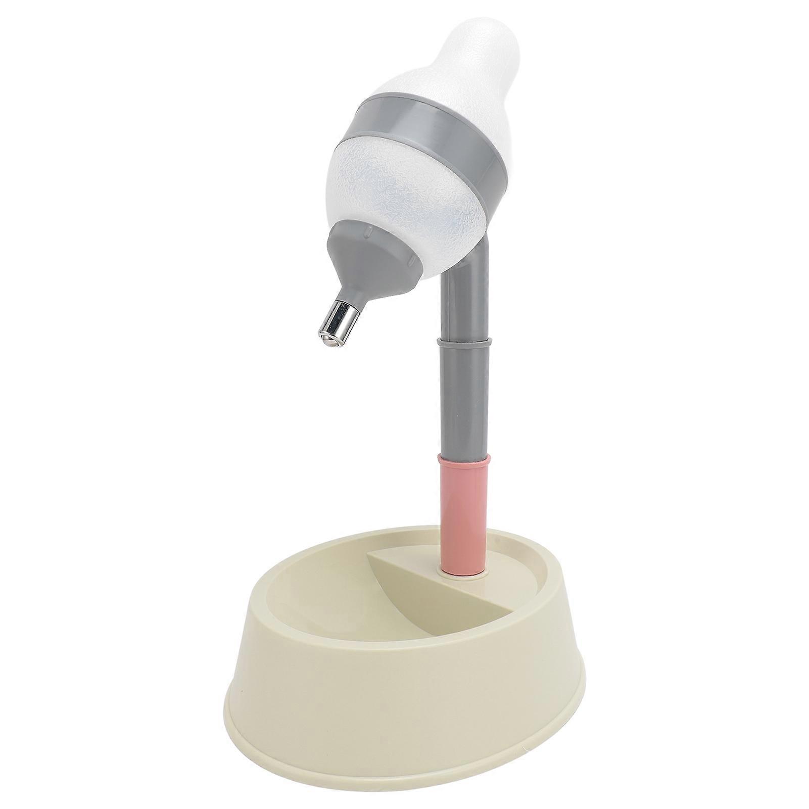 Pet Standing Water Dispenser 2 in 1 Cat Dog Standing Bowl with Detachable Pole Automatically Feeding Water Height Adjustable Yellow 