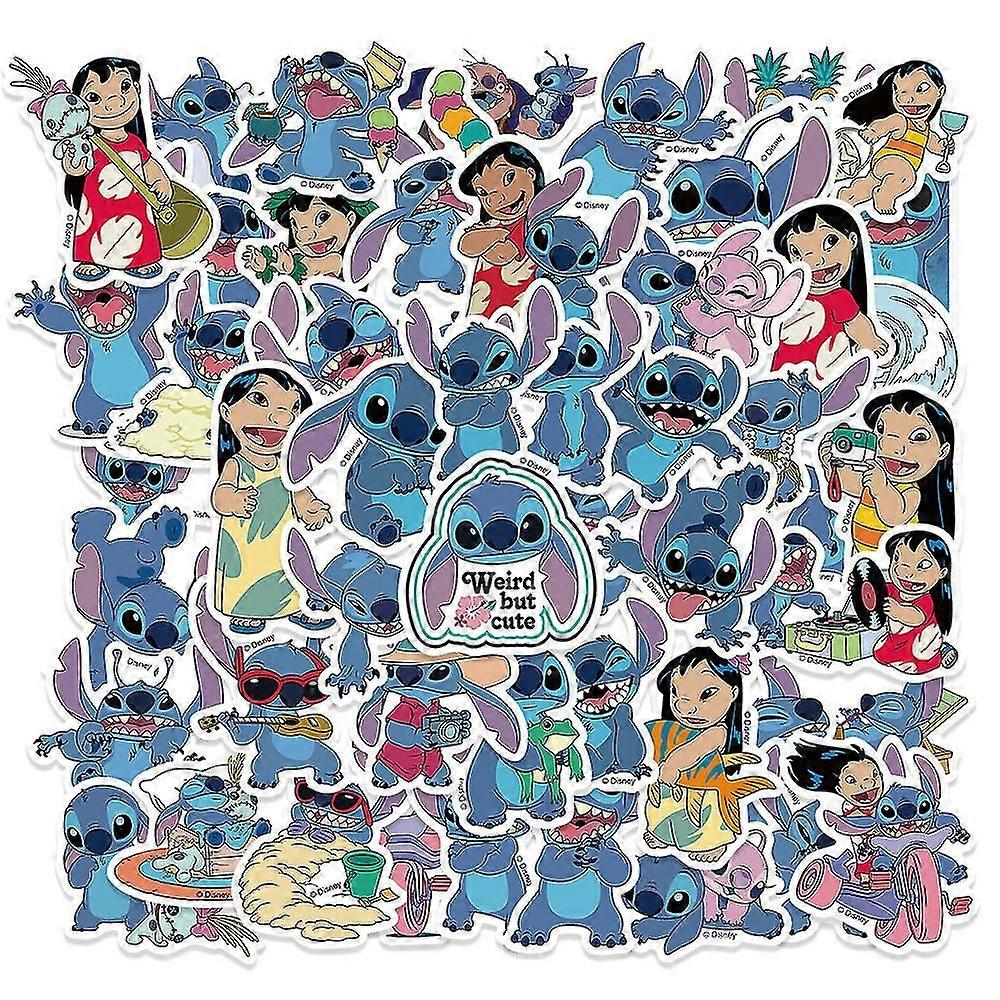50-Pack Lilo & Stitch Stickers, Cute Cartoon Decals for Laptop Water Bottle Luggage, Kawaii Waterproof Vinyl Stickers for Kids Adults Teens