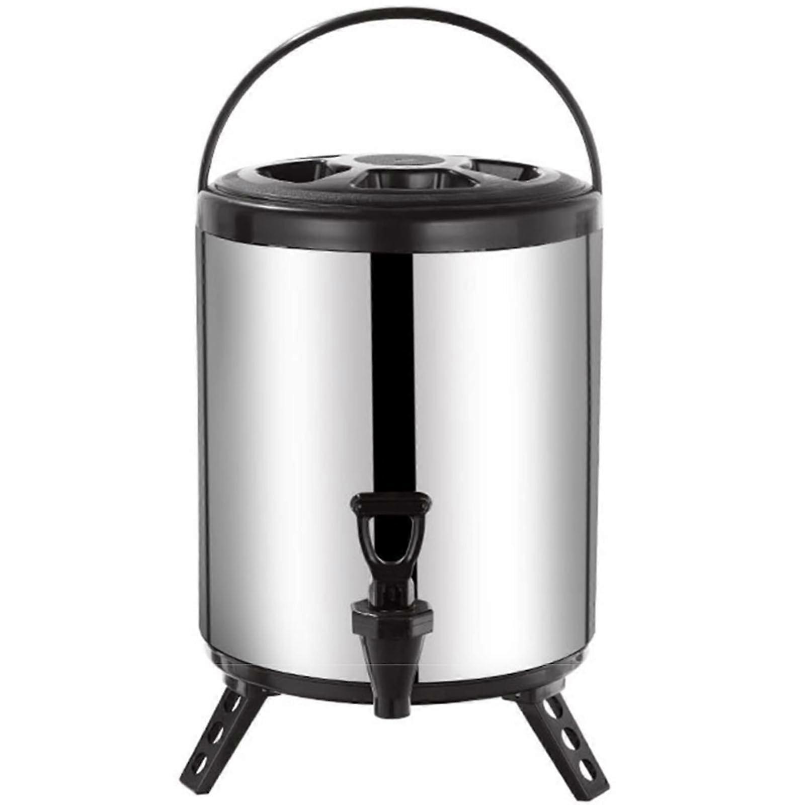 10 L Insulated Dispenser for Ice Cooled and Hot Drinks, Stainless Steel Drink Bucket with Tap, Jug for Drinking Trough Ref: 1906